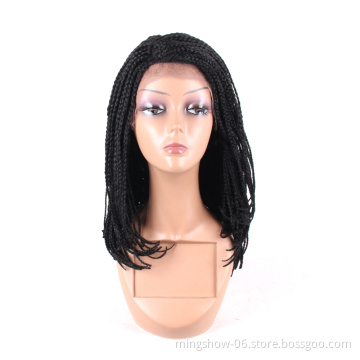Synthetic Lace Front Wig Hand Made Braided Box Braids Wigs With Baby Hair For Black Women